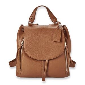 Levenger brown Drawstring Leather Backpack
